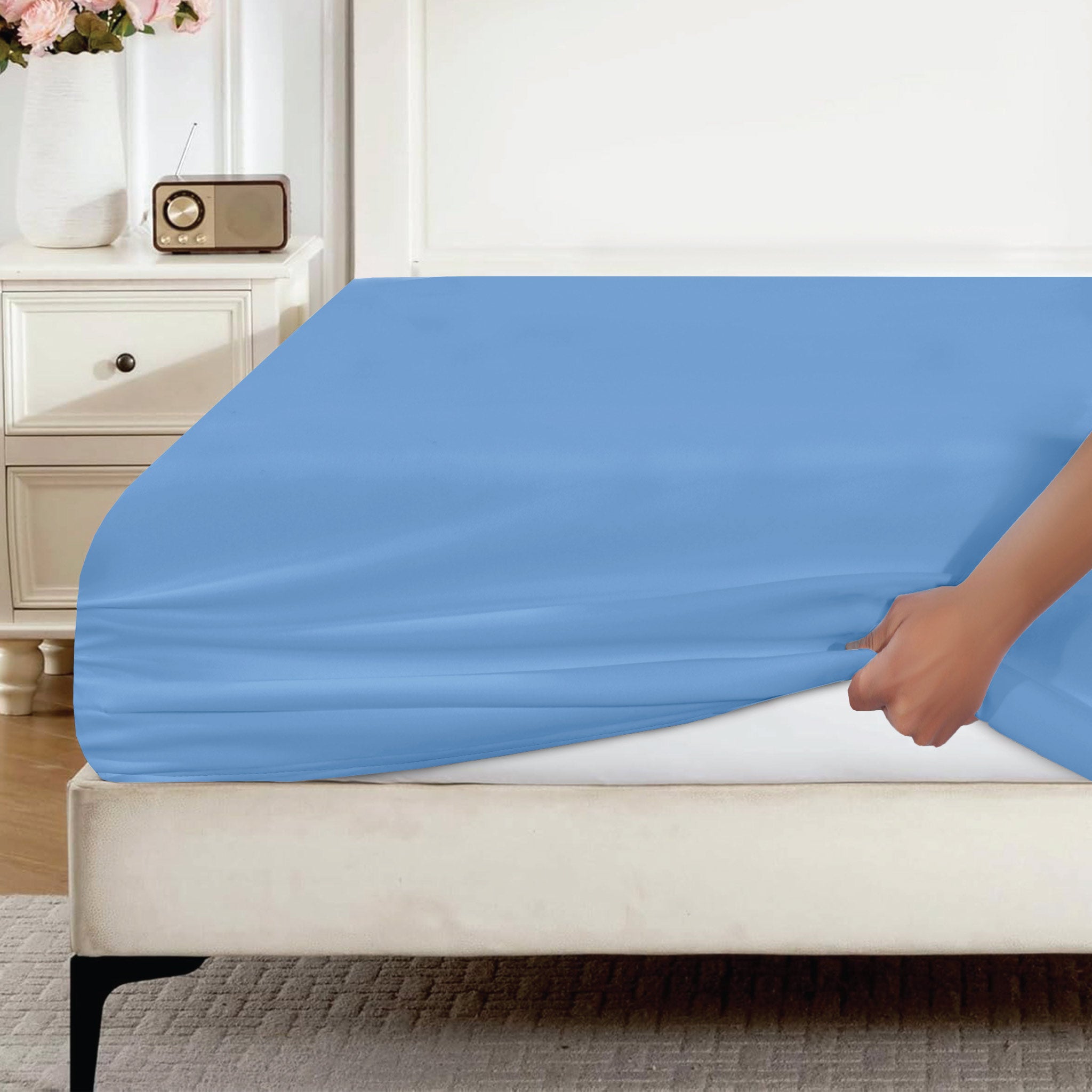 Siesta Zen Fitted Sheet Ultra-Soft Microfiber 30cm Deep Pocket, Fade & Shrink Resistant