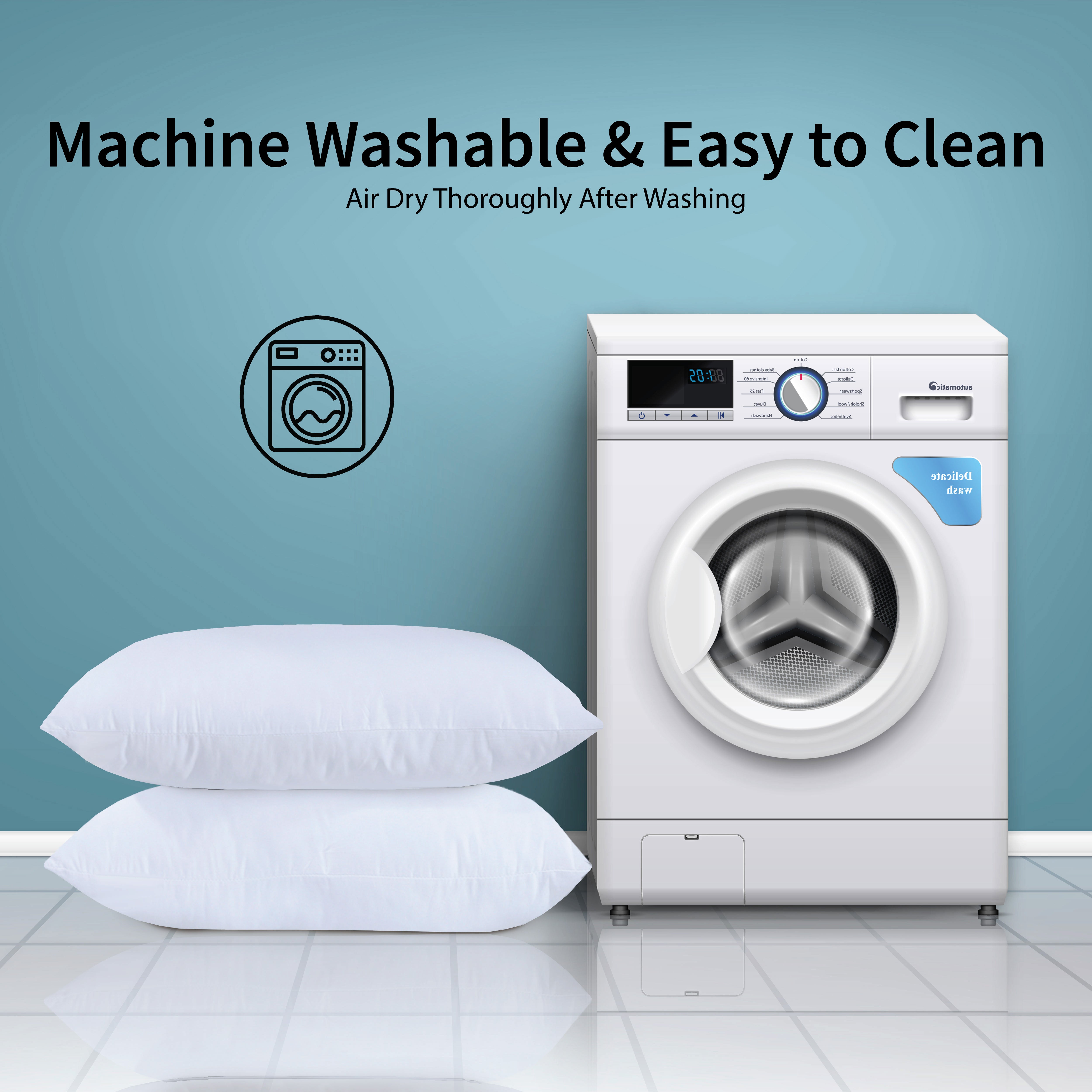 Hotel Quality Pair of Standard Hollow-fiber Filled Pillow, Breathable, Hyperallergenic, Plush Hotel-Style Down Alternative, Medium-Firm Support, Quick bounce back