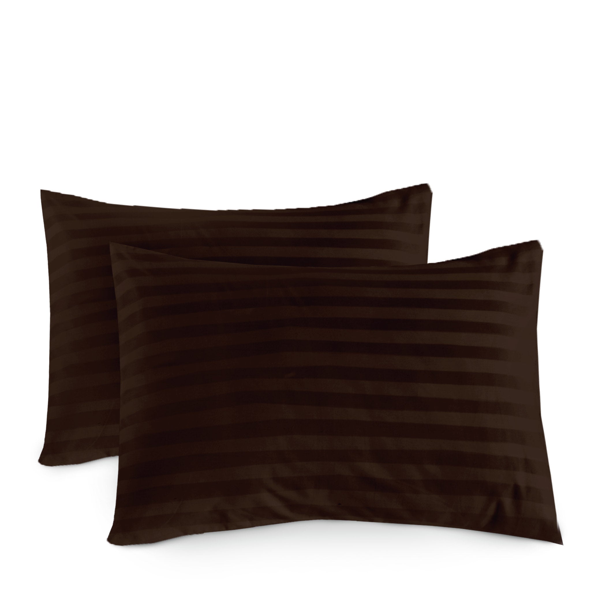 Siesta Zen 100% Cotton Luxury Hotel Sateen Pillow Covers (Pair) 2cm Satin Stripe, Ultra-Soft, Breathable & Hypoallergenic